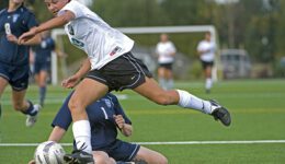 high school girl playing soccer - common high school sports injuries that need an orthopedist in conway, sc