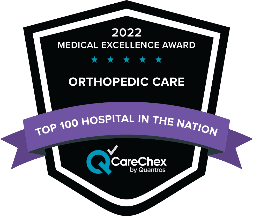top 100 hospital in nation orthopedic care badge