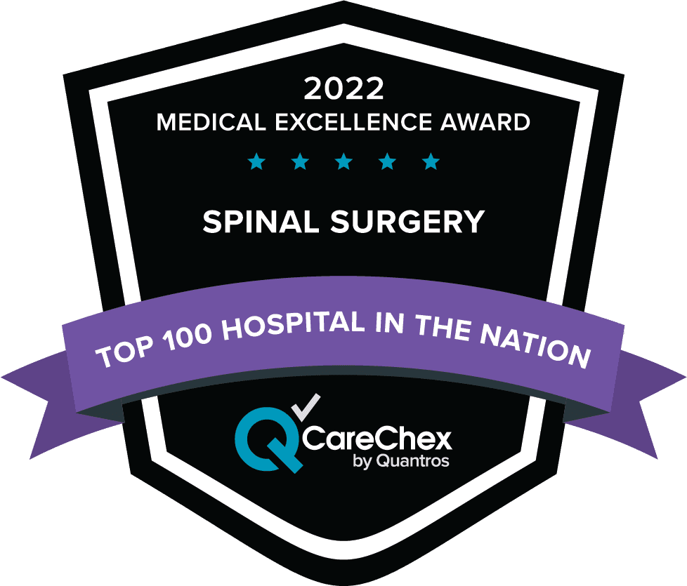 spine center top hospital badge
