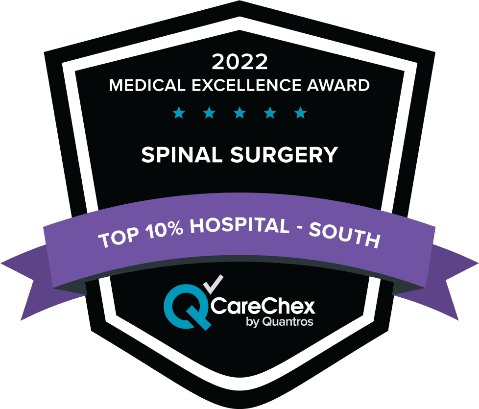 top hospital in south spinal surgery badge