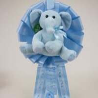 Birth Announcement Ribbon Wreath with Elephant Plush Toy