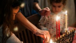 Lighting the Hanukah Menorah, israel